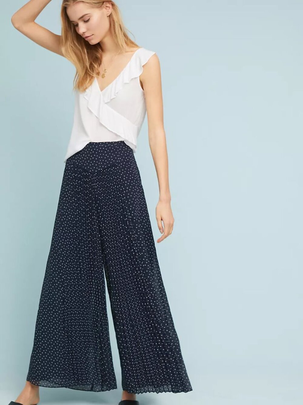 Anthropologie Feather Bone Kingston Pleated Wide Leg Trousers 2